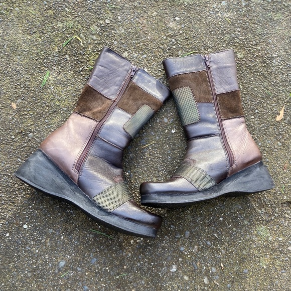 Naot Paradise Black Suede & Leather Mid-Calf Boot Sz 38 - Picture 3 of 11